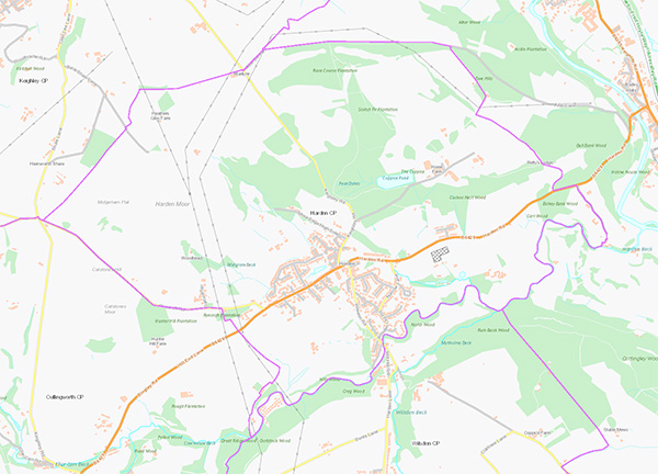 Small map of Harden Parish Council